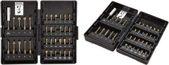 VEGA Industries - 34 Piece, Impact Driver Bit Set - #1 to #3, 1/4" Hex Drive, 5/32 to 1/4", 4 to 6mm Hex, Phillips, Square, Torx, Slotted, Hex Point - Americas Industrial Supply