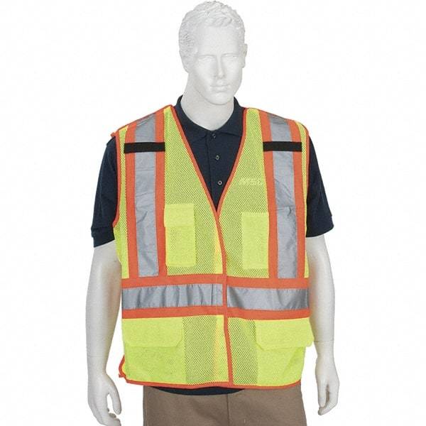 PIP - High Visibility Vest - CLS2 YLW 4XL HI-VIS BREAKAWAY SFTY VST - Americas Industrial Supply