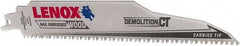 Lenox - 9" Long x 1" Thick, Carbide Reciprocating Saw Blade - Tapered Profile, 6 TPI, Toothed Edge, Tang Shank - Americas Industrial Supply