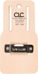 CLC - Tape Measure Holster with 1 Pocket - Leather/Steel, Natural (Color) - Americas Industrial Supply