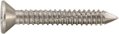 Powers Fasteners - 1/4" Diam, 2-3/4" OAL, Phillips Drive, Concrete Screw & Masonry Fastener - Stainless Steel, Passivated Finish, Includes #3 Phillips Bit - Americas Industrial Supply