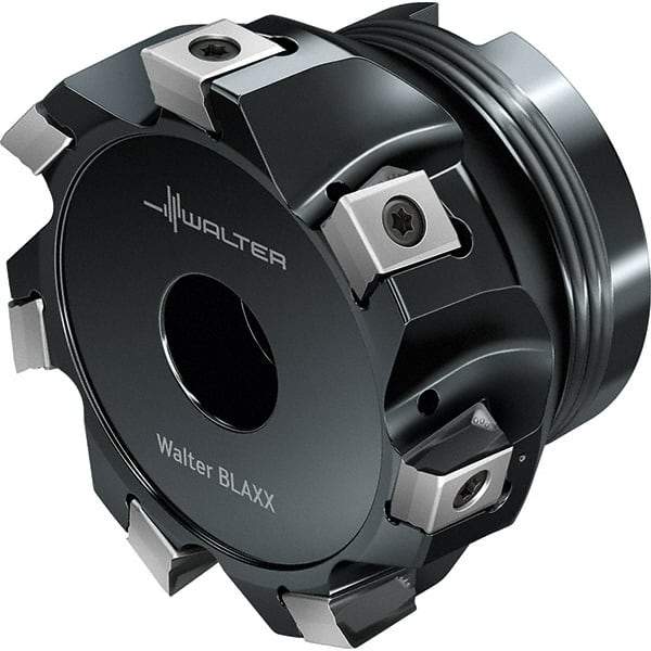 Walter - 6 Inserts, 101.6mm Cut Diam, 38.1mm Arbor Diam, Indexable Square-Shoulder Face Mill - 0° Lead Angle, 50.01mm High, Series F5241-UB1-LN16 - Americas Industrial Supply