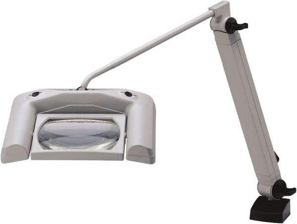 Waldmann Lighting - 35 Inch, Articulated, Clamp Mounted, LED, White, Magnifying Task Light - 13.20 Watt, 120 Volt, 1.75x Magnification, 165mm Wide - Americas Industrial Supply