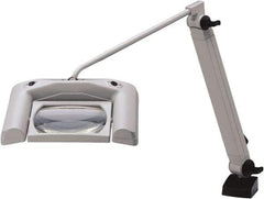 Waldmann Lighting - 35 Inch, Articulated, Clamp Mounted, LED, White, Magnifying Task Light - 13.20 Watt, 120 Volt, 1.75x Magnification, 165mm Wide - Americas Industrial Supply