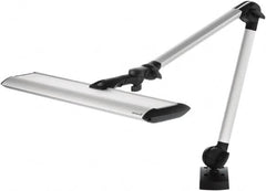 Waldmann Lighting - 40 Inch, Articulated, Clamp Mounted, LED, Silver, General Purpose Task Light - 34 Watt, 100 to 240 Volt, Nonmagnifying - Americas Industrial Supply