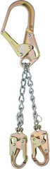 MSA - 6' Long, 310 Lb Capacity, 2 Leg Locking Snap Hook Harness Lanyard - Webbing, Locking Rebar Hook Anchorage Connection - Americas Industrial Supply