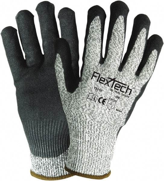Wells Lamont - Size S (7), ANSI Cut Lvl 5, Cut Resistant Gloves - Palm & Fingertips Coated, Knit Wrist, White/Black, Paired - Americas Industrial Supply