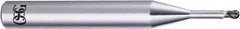 OSG - 1mm Diam, 0.6mm LOC, 2 Flute CBN Ball End Mill - Uncoated, Single End, 50mm OAL, 6mm Shank Diam, Spiral Flute - Americas Industrial Supply