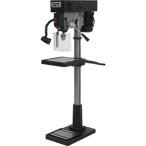 Jet - 17" Swing, Step Pulley Drill Press - 12 Speed, 1 hp, Single Phase - Americas Industrial Supply