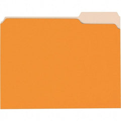 Universal One - 8-1/2 x 11", Letter Size, Orange/Light Orange, File Folders with Top Tab - 11 Point Stock, 1/3 Tab Cut Location - Americas Industrial Supply