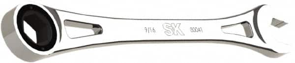 SK - 9/16" 6 Point Combination Wrench - 9.44" OAL, Steel, Full Polish Finish - Americas Industrial Supply