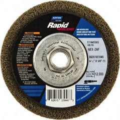 Norton - 4-1/2" Wheel Diam, 4/5" Wheel Thickness, 5/8" Arbor Hole, Type 27 Depressed Center Wheel - Fine Grade, Aluminum Oxide - Americas Industrial Supply