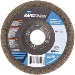 Norton - 4-1/2" Fine Grade Aluminum Oxide Deburring Disc - 7/8" Center Hole, Arbor Connection - Americas Industrial Supply