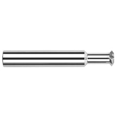 Harvey Tool - 1/4° 1/4" Cut Diam, 0.142" Cut Width, 1/4" Shank, Solid Carbide Double-Angle Cutter - Exact Industrial Supply