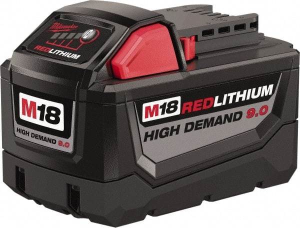 Milwaukee Tool - 18 Volt Lithium-Ion Power Tool Battery - 9 Ahr Capacity, Series M18 XC RED - Americas Industrial Supply