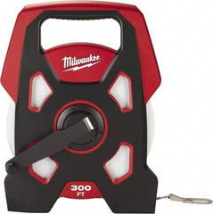 Milwaukee Tool - 300' x 3/8" Tape Measure - 1/16" Graduation - Americas Industrial Supply