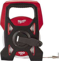 Milwaukee Tool - 100' x 3/8" Tape Measure - 1/16" Graduation - Americas Industrial Supply