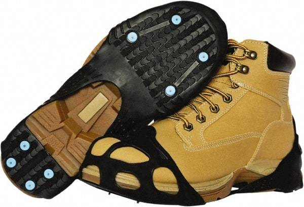 Duenorth - Size 11-13.5, (Women's Size 11-12.5) Strap-On Cleat - Tungsten Carbide Spike Traction, Black - Americas Industrial Supply