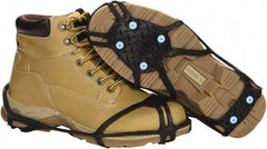 Duenorth - Size L, (Women's Size L) Strap-On Cleat - Tungsten Carbide Spike Traction, Black - Americas Industrial Supply