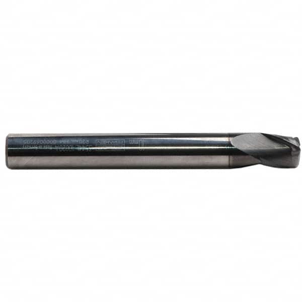 Emuge - 10mm Small End Diam, 10mm LOC, Solid Carbide 3 Flute Tapered Corner Radius End Mill - AlCr Finish, 80mm OAL, 12mm Shank Diam, Spiral Flute, 30° Helix - Americas Industrial Supply