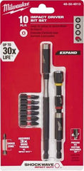 Milwaukee Tool - Impact Ready Accessory Set - 1/4" Hex Drive, Phillips, Slotted, Torx, Square Point - Americas Industrial Supply