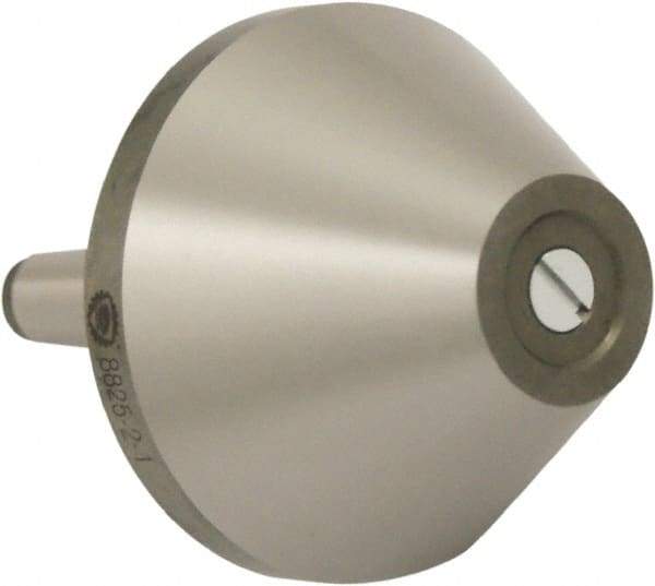 Bison - MT1 Morse Taper Shank, 50mm Head Diam, Live Center - 5,000 Max RPM, 20mm Point Diam, 1.38" Point Len, 220 Lb Max Workpc, Bull Nose Point - Americas Industrial Supply