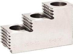 Bison - 10" Max Chuck Diam Compatibility, Steel 1.5mm x 60° Serrated Hard Lathe Top Jaws - 3 Steps - Americas Industrial Supply