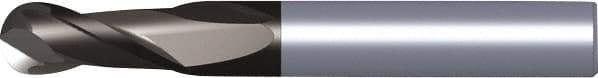 Kennametal - 14mm Diam, 22mm LOC, 2 Flute Solid Carbide Ball End Mill - TiAlN Finish, Single End, 83mm OAL, 14mm Shank Diam, Spiral Flute - Americas Industrial Supply