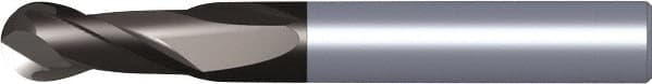 Kennametal - 14mm Diam, 22mm LOC, 2 Flute Solid Carbide Ball End Mill - TiAlN Finish, Single End, 83mm OAL, 14mm Shank Diam, Spiral Flute - Americas Industrial Supply