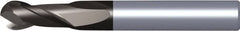Kennametal - 14mm Diam, 22mm LOC, 2 Flute Solid Carbide Ball End Mill - TiAlN Finish, Single End, 83mm OAL, 14mm Shank Diam, Spiral Flute - Americas Industrial Supply