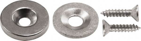 Mag-Mate - 3/16" Long x 45/64" Wide x 45/64" High, Magnetic Touch Latch - Neodymium & Steel, with Nickel Plated Finish - Americas Industrial Supply