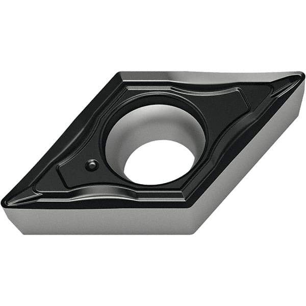 Walter - DCMT FM4 Grade WSM30S Turning Insert - TiAlN+Al2O3+(Al) Finish, 55° Rhombic, 9.53mm Inscr Circle, 3.97mm Thick, 0.2mm Corner Radius - Americas Industrial Supply