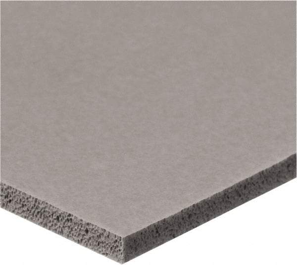 Value Collection - 1/2" Thick x 2" Wide x 6' Long Gray Closed Cell Silicone Foam Rubber Roll - Stock Length, Adhesive Back, -60°F to 400°F - Americas Industrial Supply