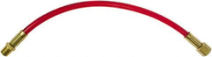 PRO-SOURCE - 1/4" ID 1' Long Lead-In Whip Hose - FNPT x MNPT Swivel Ends, 200 Working psi, 165°, 1/4" Fitting, Transparent Red - Americas Industrial Supply
