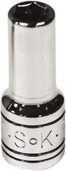 SK - 1/4", 1/4" Drive, Deep Hand Socket - 6 Points, Steel, Chrome Finish - Americas Industrial Supply