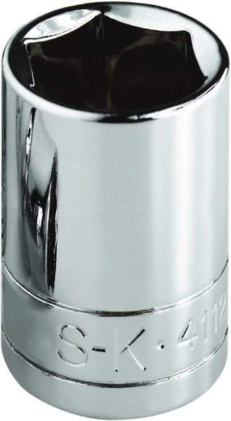 SK - 5/8", 1/4" Drive, Standard Hand Socket - 6 Points, Steel, Chrome Finish - Americas Industrial Supply