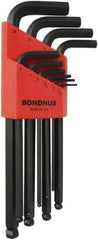 Bondhus - L-Wrench L-Wrench Hex Key Set - Hex Range 1.5 to 10mm, Protanium High Torque Steel - Americas Industrial Supply
