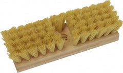 O-Cedar - 2" Bristle Length, Tampico Deck Scrub Brush - 10" Long x 3" Wide Head, 10" OAL, Beige, Wood Block - Americas Industrial Supply