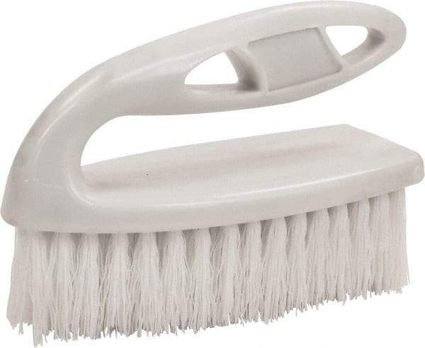 O-Cedar - 1" Bristle Length, Polypropylene Scrub Brush - 6" Long x 3" Wide Head, 6" OAL, White, Plastic Block - Americas Industrial Supply