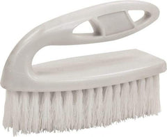 O-Cedar - 1" Bristle Length, Polypropylene Scrub Brush - 6" Long x 3" Wide Head, 6" OAL, White, Plastic Block - Americas Industrial Supply