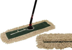 O-Cedar - 60" Long x 24" Wide Cotton & Metal Dust Mop Kit - White, Green & Black, Snap-On - Americas Industrial Supply