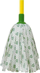 O-Cedar - White & Green Deck Mop - 4-1/2" Long x 3" Wide Head, 48" Long Handle, Rayon/Polyester Head - Americas Industrial Supply