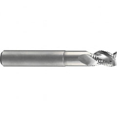 Emuge - 8mm Diam, Coarse Pitch, 10mm LOC, 3 Flute Solid Carbide 45° Corner Chamfer Roughing End Mill - Bright Finish, 63mm OAL, 8mm Shank Diam, Single End, Extended Reach, 40° Helix - Americas Industrial Supply