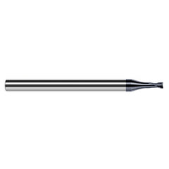 End Mills for Hardened Steels - Finishers - 0.0470″ (3/64″) Cutter Diameter × 0.0080″ Radius × 0.0380″ Length of Cut × 0.1410″ Reach Carbide Corner Radius End Mill for Hard Milling, 2 Flutes, AlTiN Nano Coated