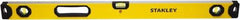 Stanley - Magnetic 48" Long 3 Vial Box Beam Level - Aluminum, Yellow, 1 Level & 2 Plumb Vials - Americas Industrial Supply