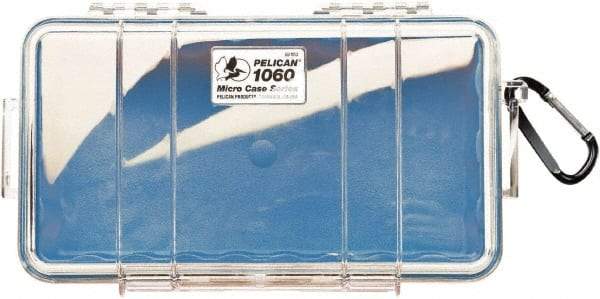 Pelican Products, Inc. - 5-9/16" Wide x 2-5/8" High, Clamshell Hard Case - Clear/Blue, Polycarbonate - Americas Industrial Supply