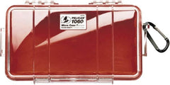 Pelican Products, Inc. - 5-9/16" Wide x 2-5/8" High, Clamshell Hard Case - Clear/Red, Polycarbonate - Americas Industrial Supply