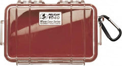 Pelican Products, Inc. - 5-1/16" Wide x 2-1/8" High, Clamshell Hard Case - Clear/Red, Polycarbonate - Americas Industrial Supply