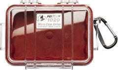 Pelican Products, Inc. - 4-3/4" Wide x 2-1/8" High, Clamshell Hard Case - Clear/Red, Polycarbonate - Americas Industrial Supply