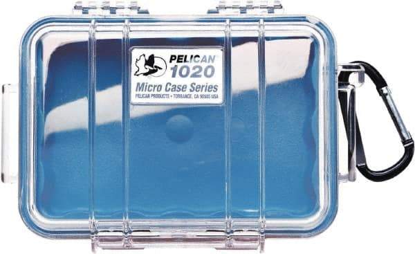 Pelican Products, Inc. - 4-3/4" Wide x 2-1/8" High, Clamshell Hard Case - Clear/Blue, Polycarbonate - Americas Industrial Supply